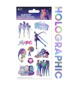 AUTOCOLLANTS HOLOGRAPHIQUES KPOP DEMON HUNTERS (LES GUERRIÈRES DE LA K-POP) - 4 FEUILLES